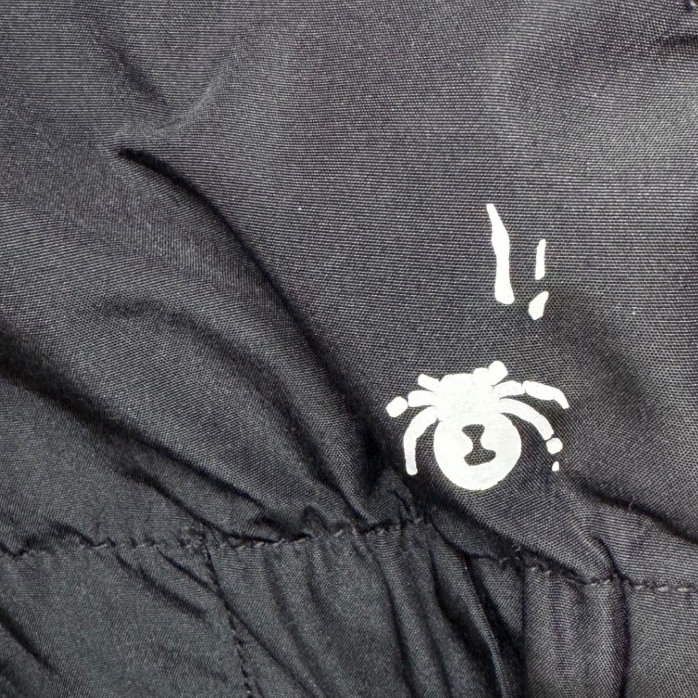 Spyder Windbreaker Jacket Mens M Black Full Zip Hooded Logo Tape Lightweight - Picture 4 of 11